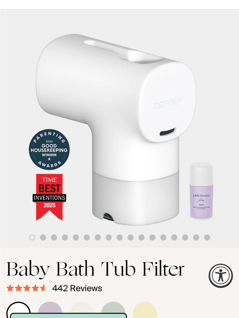 Conopy Baby Bath Tub Filter - White